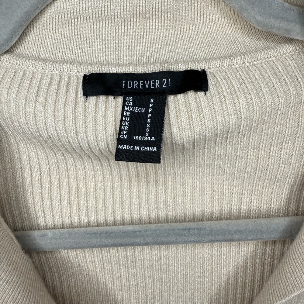 Forever 21 Cream Ribbed Knit Top - Picture 5 of 6